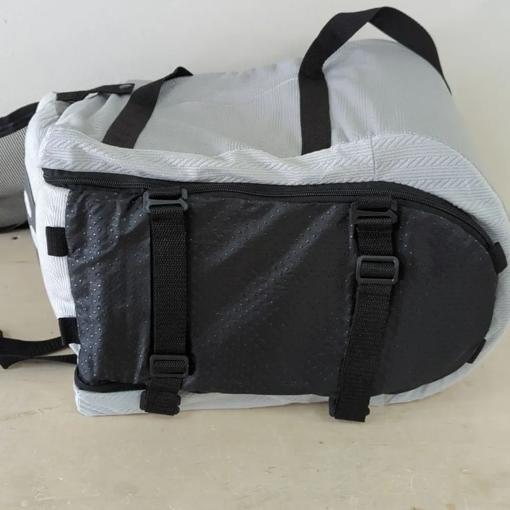 Gray Dog Carrier Car Seat with Cute Face Design